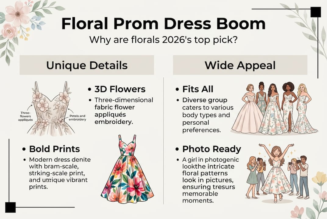 Infographic: key reasons floral prom dresses trend