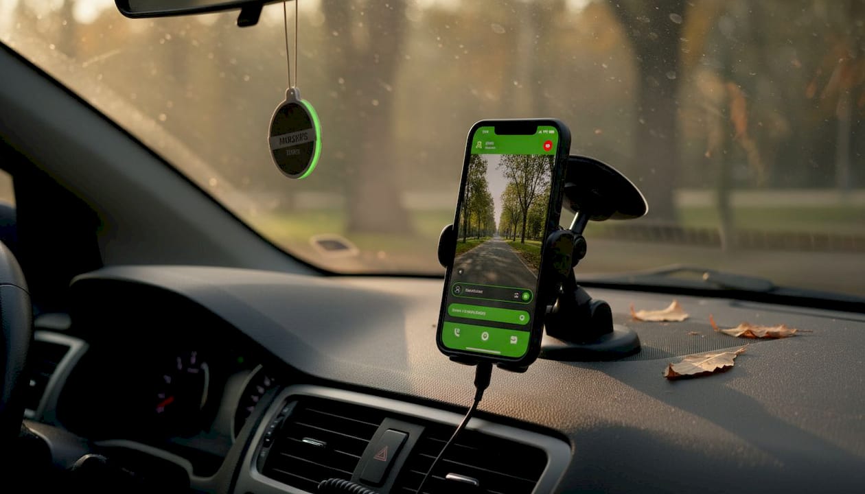 Android phone dashcam setup in car