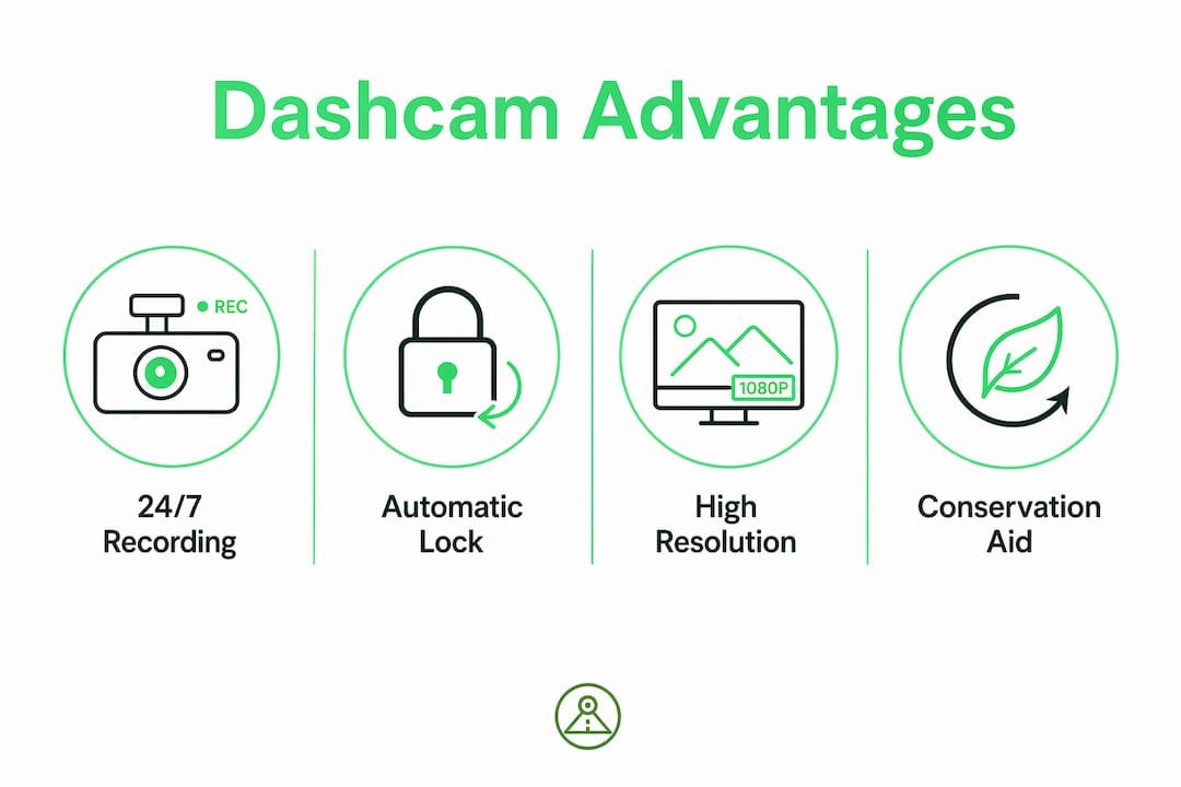 Infographic showing dashcam benefits for wildlife capture