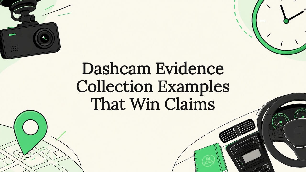 Decorative dashcam-themed title card illustration