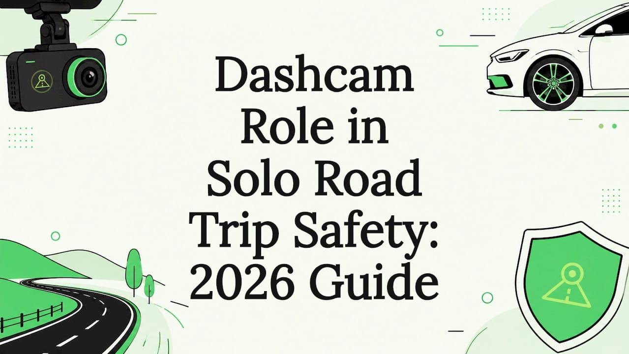 Decorative title card with dashcam and road safety icons