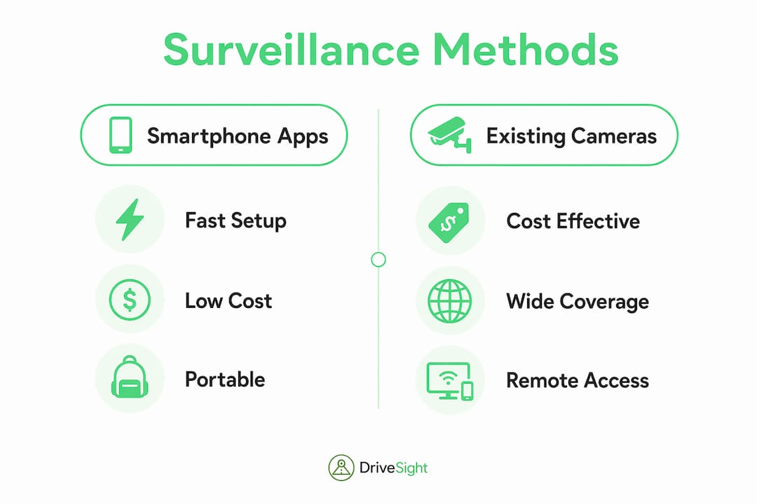 Infographic comparing parking surveillance methods