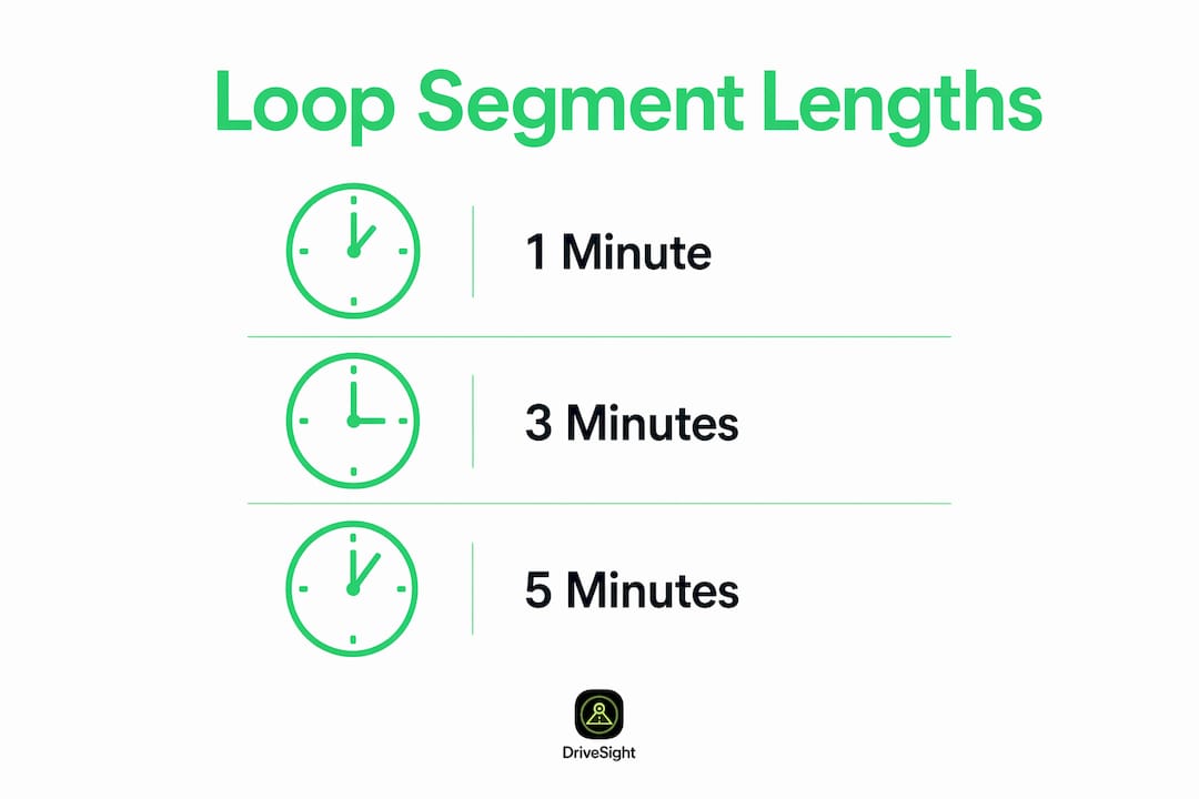 Infographic comparing dashcam loop segment lengths