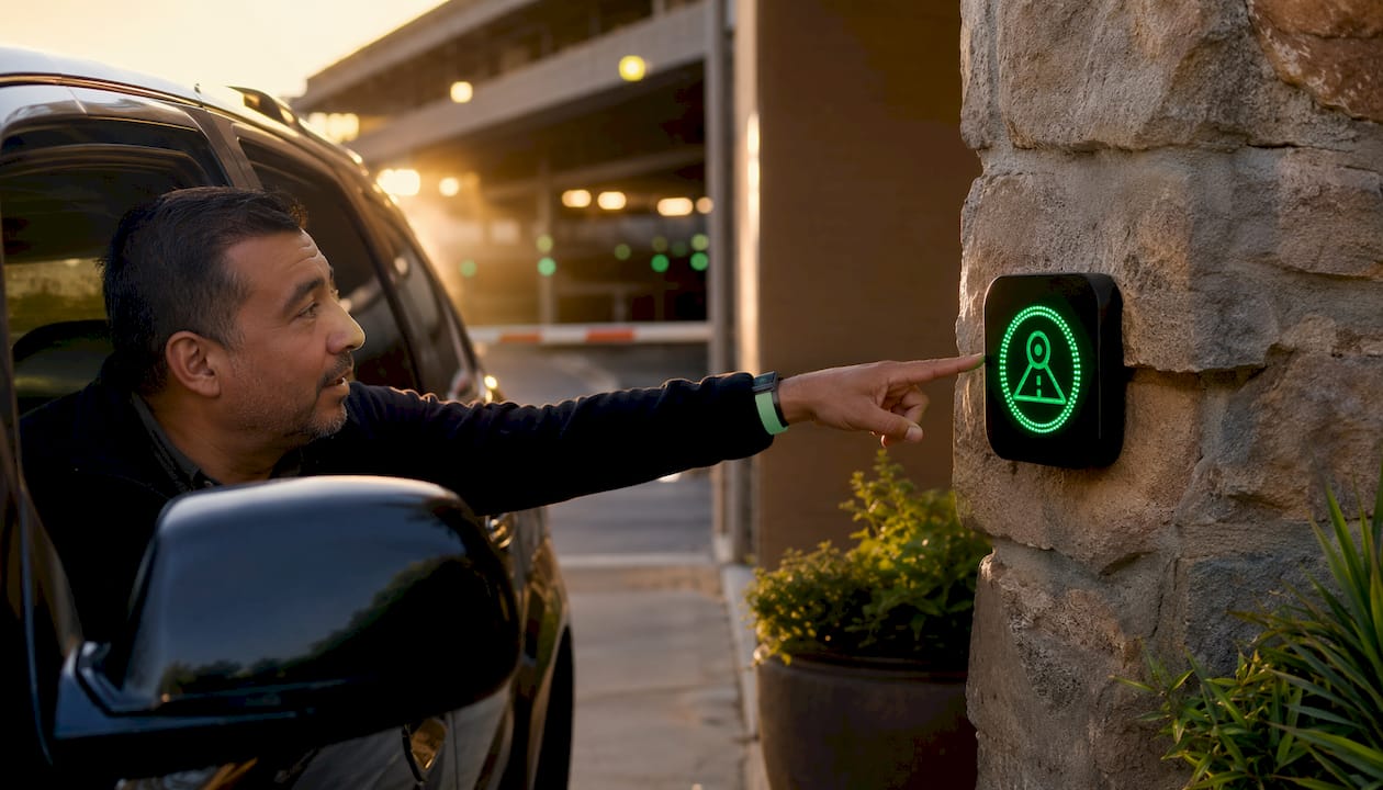 Driver using parking LED indicator panel