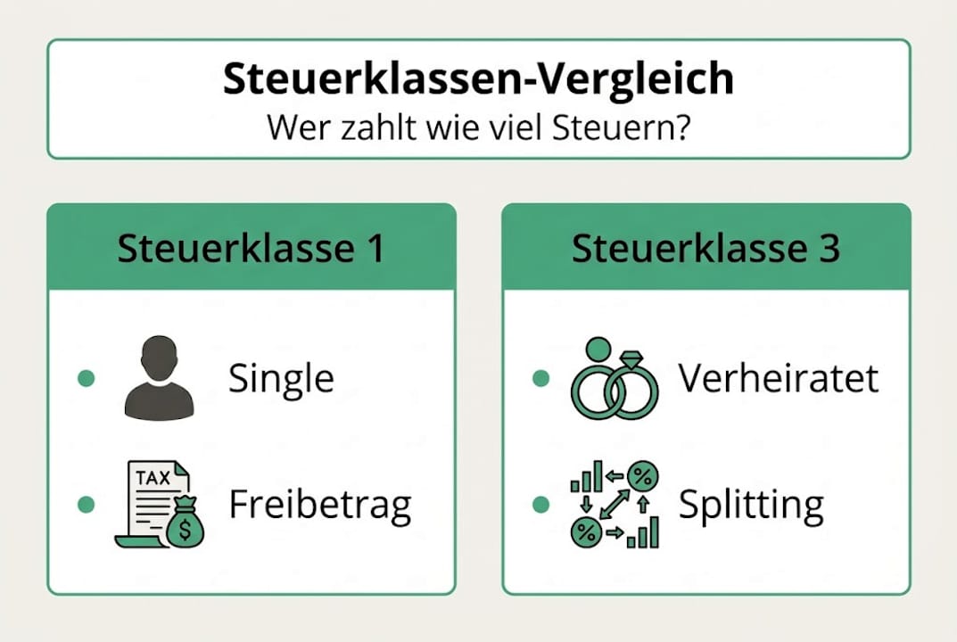 Infografik: Steuerklassen im Vergleich – Was Singles und Paare wissen sollten