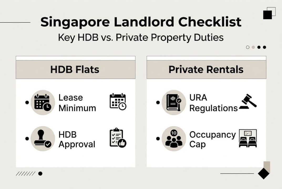 Infographic comparing HDB and private landlord duties