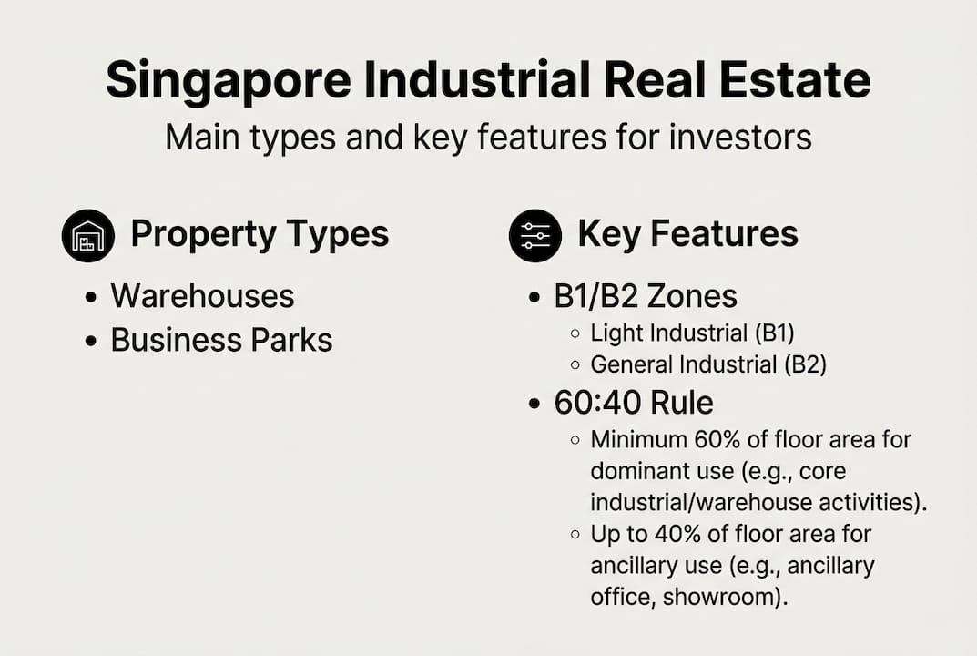 Infographic of Singapore industrial real estate categories