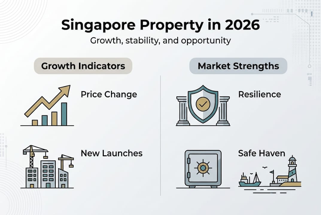 Infographic on Singapore property market for 2026
