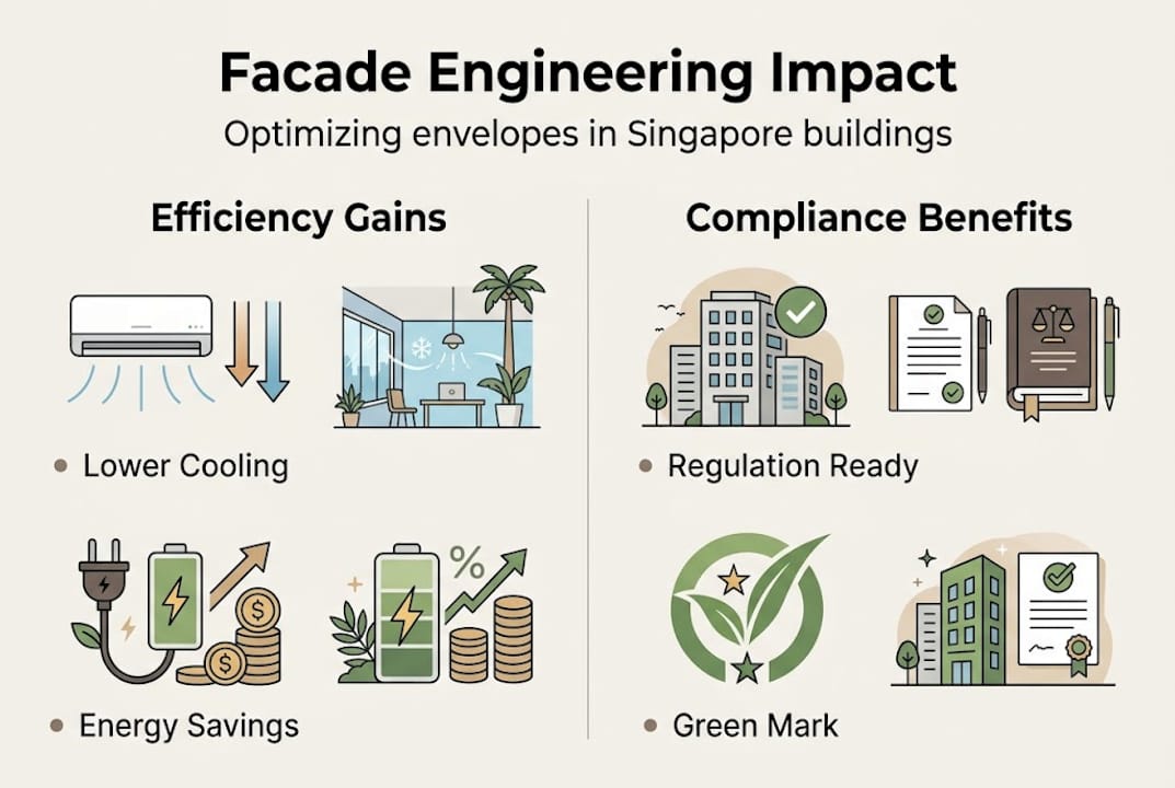 Infographic showing facade optimization benefits