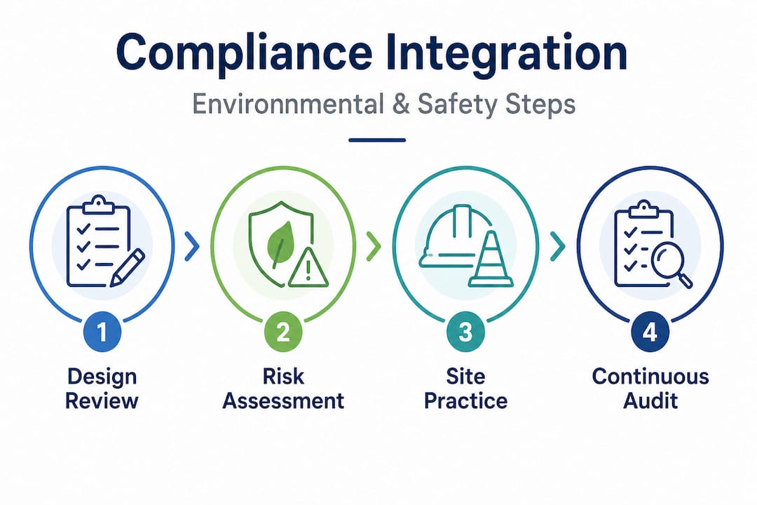 Infographic showing integrated compliance process steps