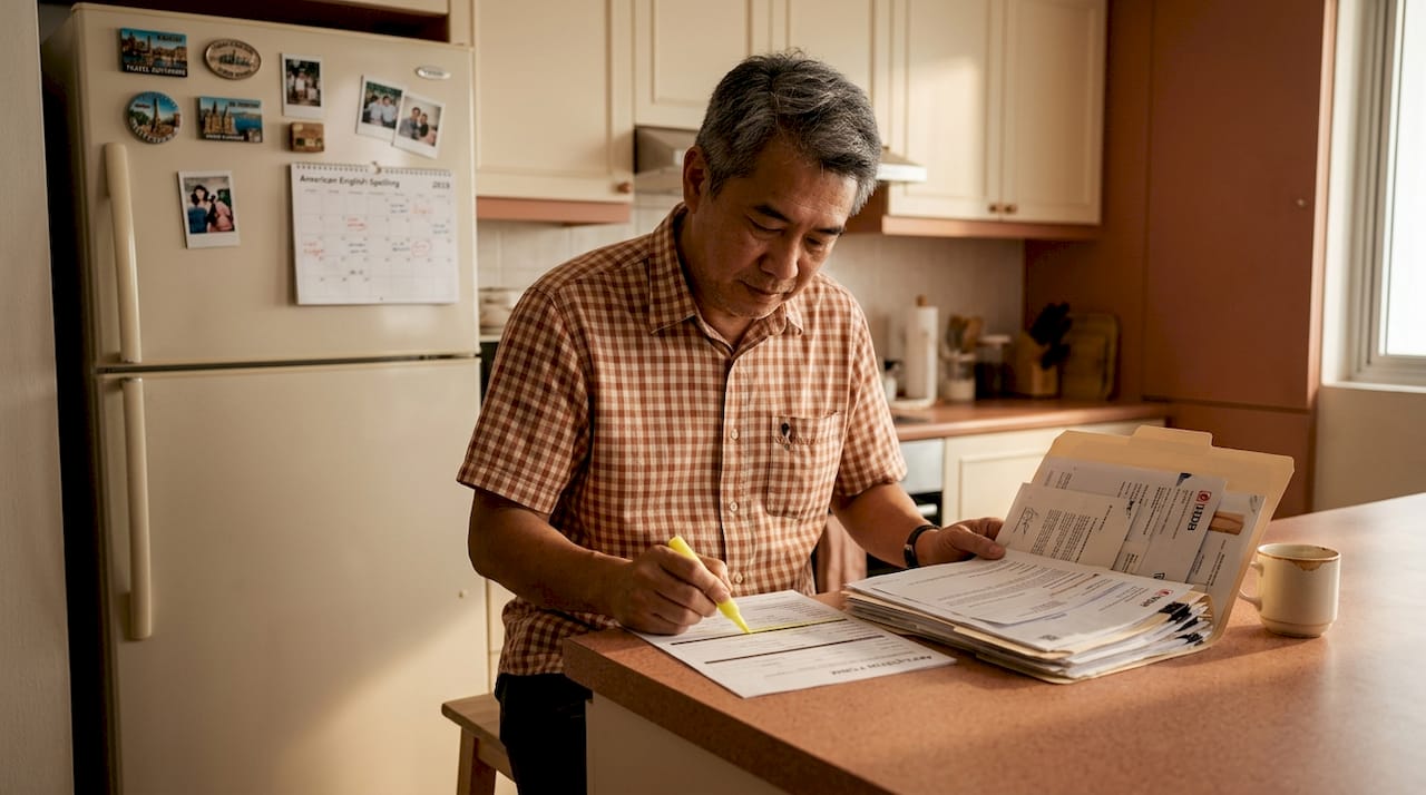 Landlord highlights HDB application form in kitchen