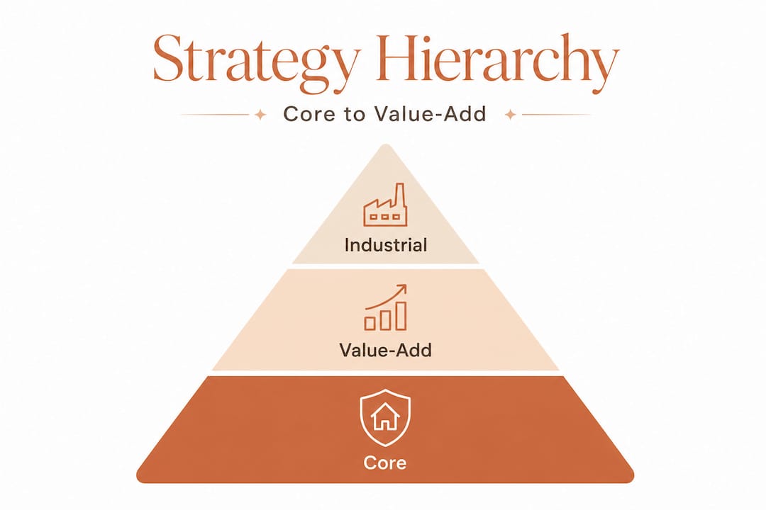 Infographic showing hierarchy of investment strategies