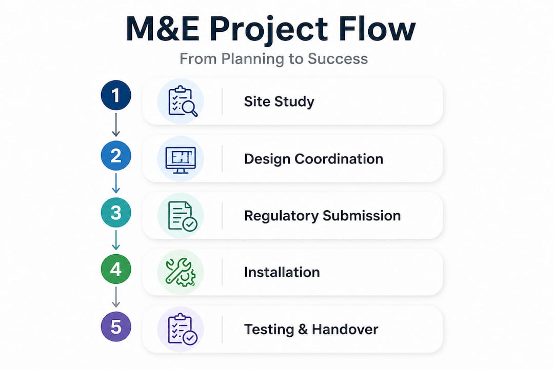 Infographic showing ME consultancy process steps