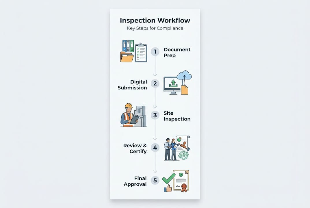 Infographic of building inspection workflow steps