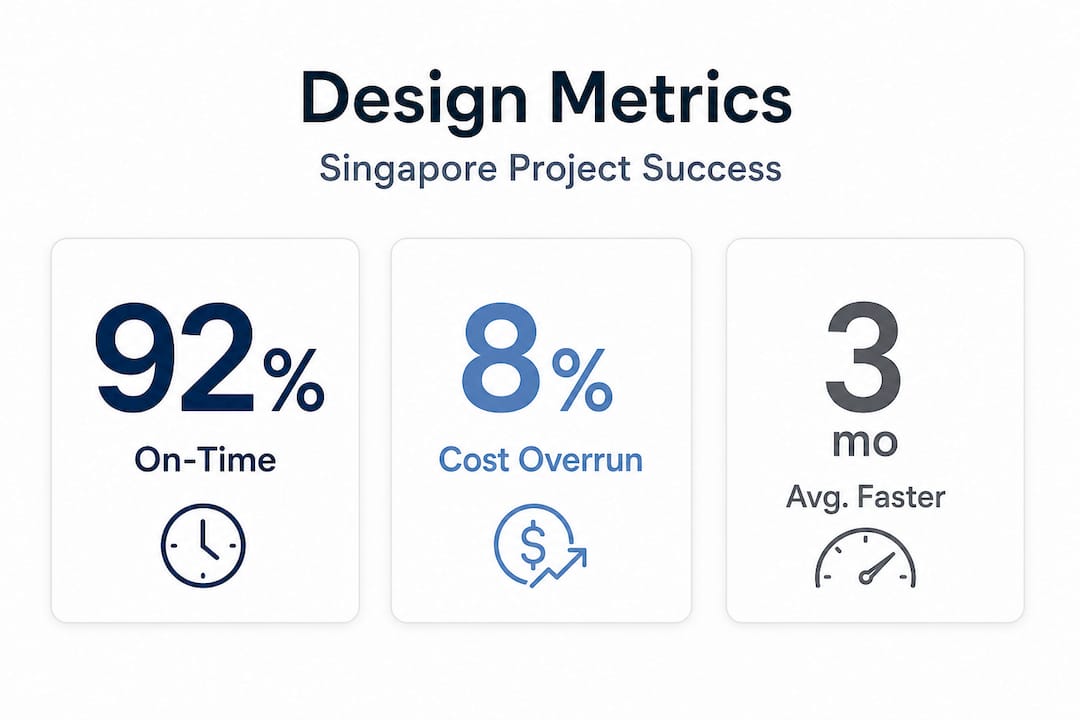How Architectural Design Shapes Project Success in Singapore Infographic highlighting Singapore design project statistics