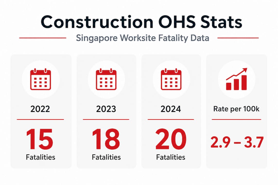 Infographic of Singapore construction site OHS statistics