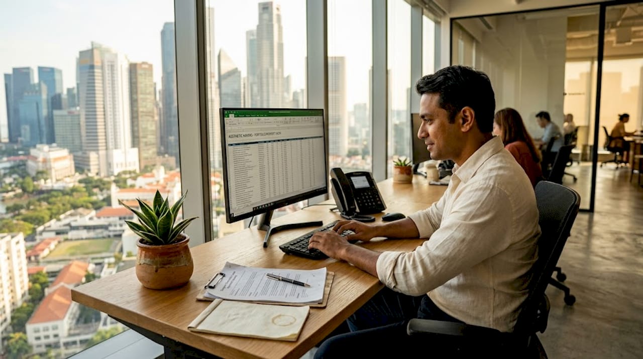 Man working in open-plan CBD office
