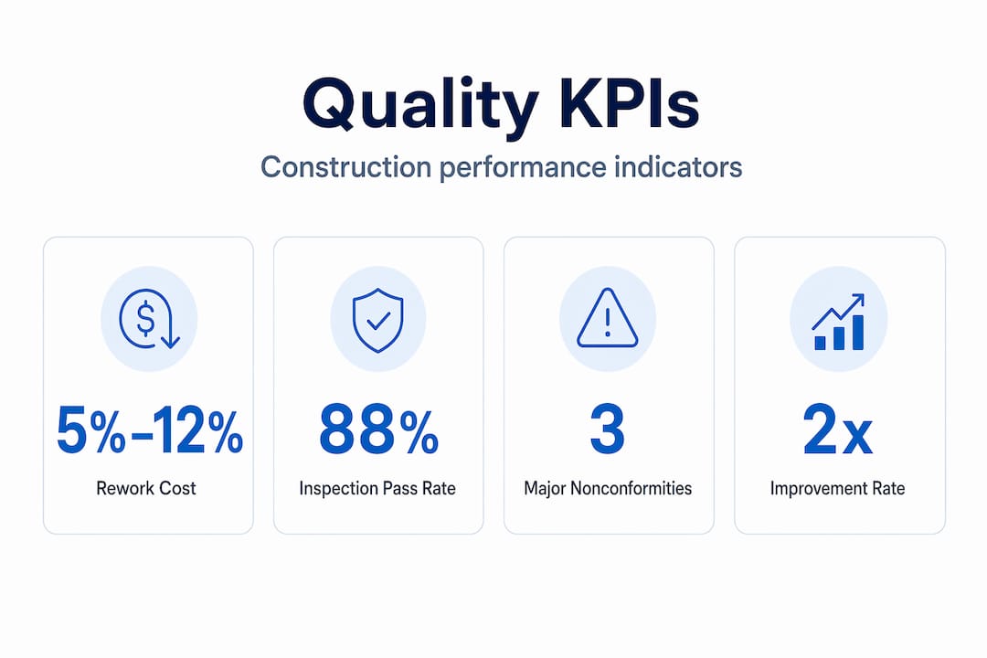 Infographic highlighting construction quality KPIs