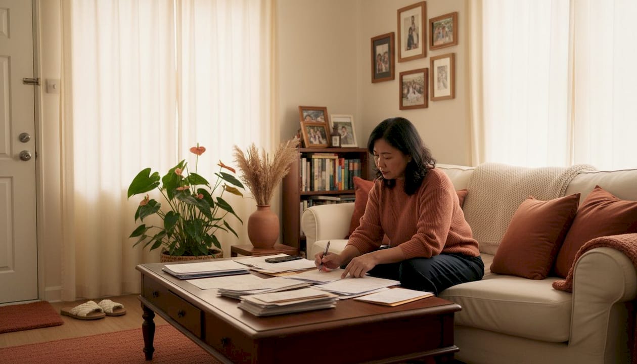 Resident in Singapore HDB leasehold living room