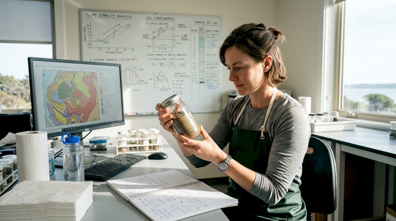 Geotechnical engineering: Essential knowledge for Singapore developers Engineer analyzing Singapore soil core sample