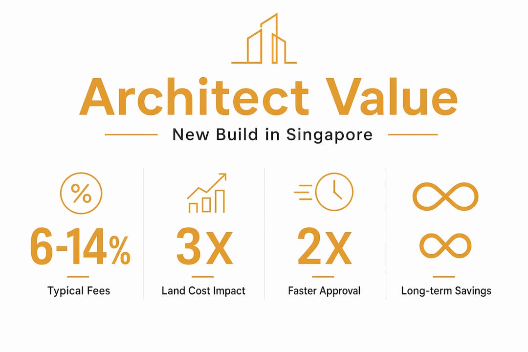 Infographic with architect value statistics and short labels
