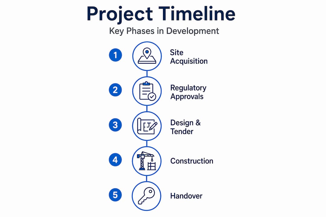 Infographic outlining Singapore residential project timeline steps