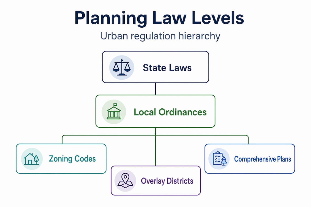 Infographic of hierarchy of urban planning regulations