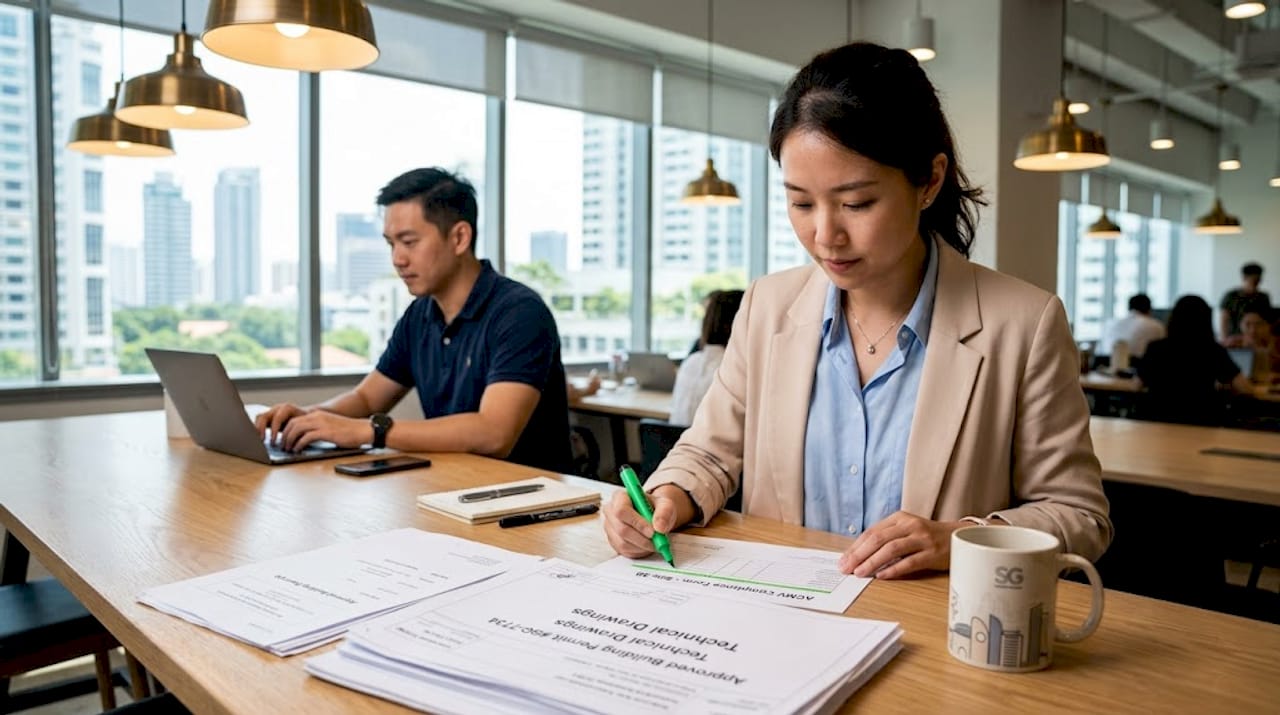 Mechanical Engineering Submission Guide for Singapore Projects Coordinator preparing regulatory documents in office