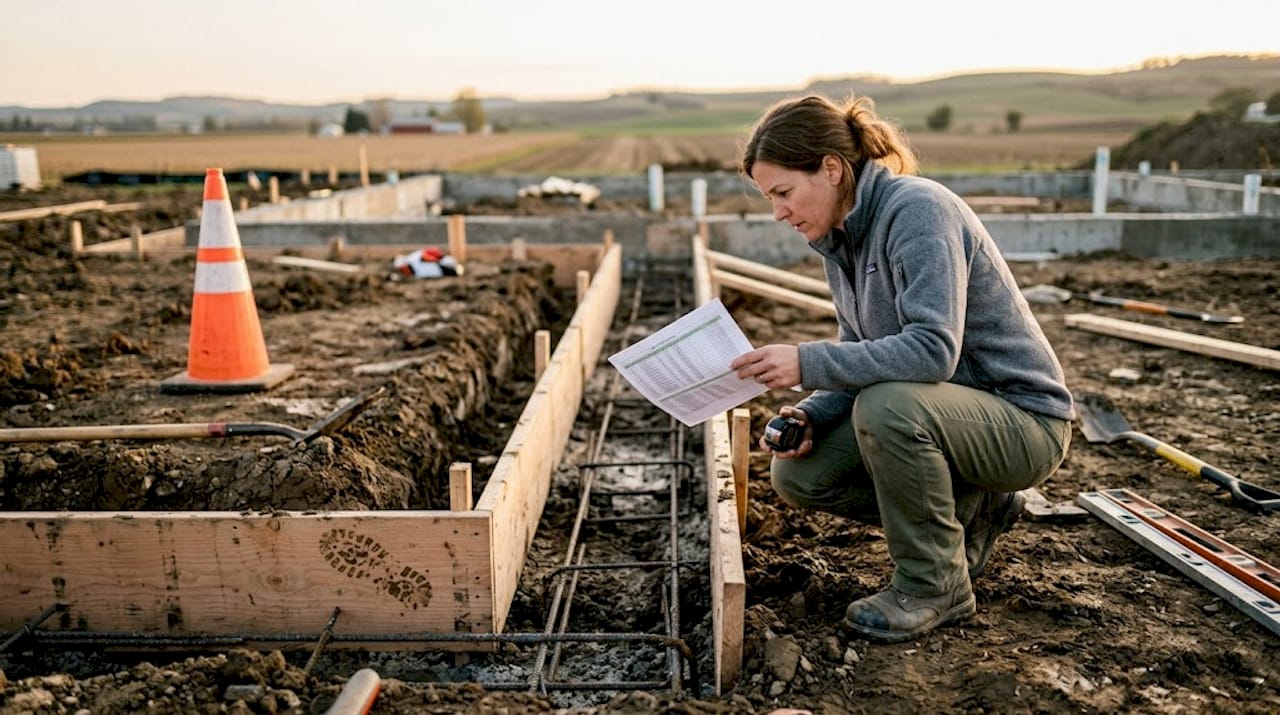 Types of Building Inspections: Your 2026 Property Guide Engineer checks foundation trenches at site