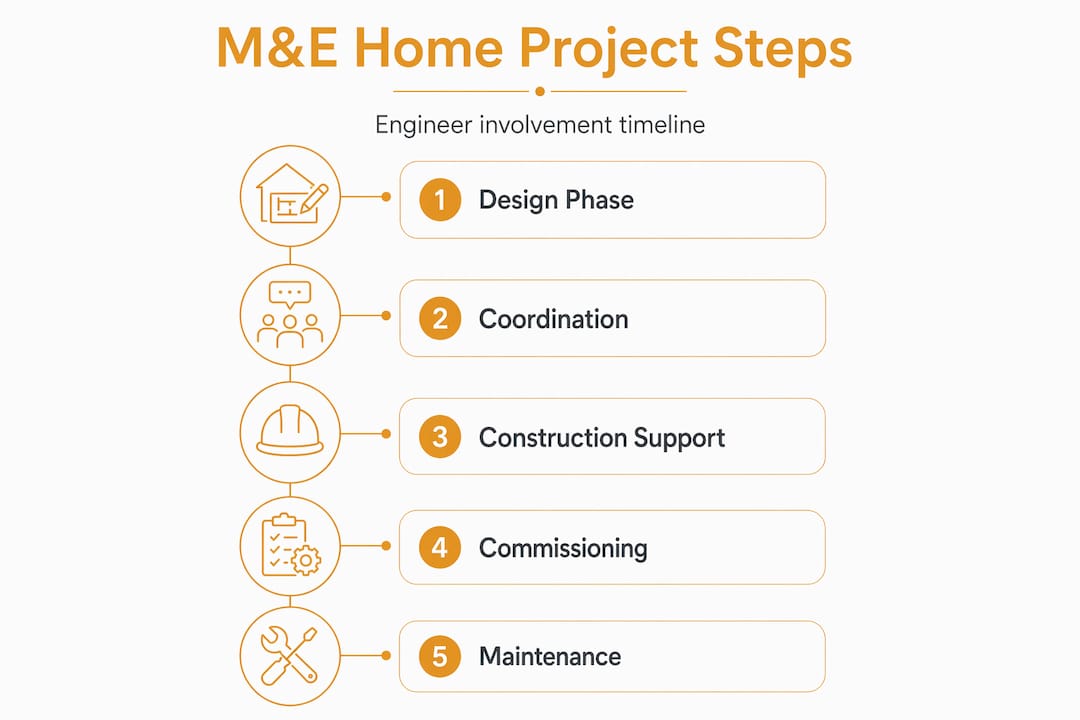 Infographic showing ME engineer timeline in home project