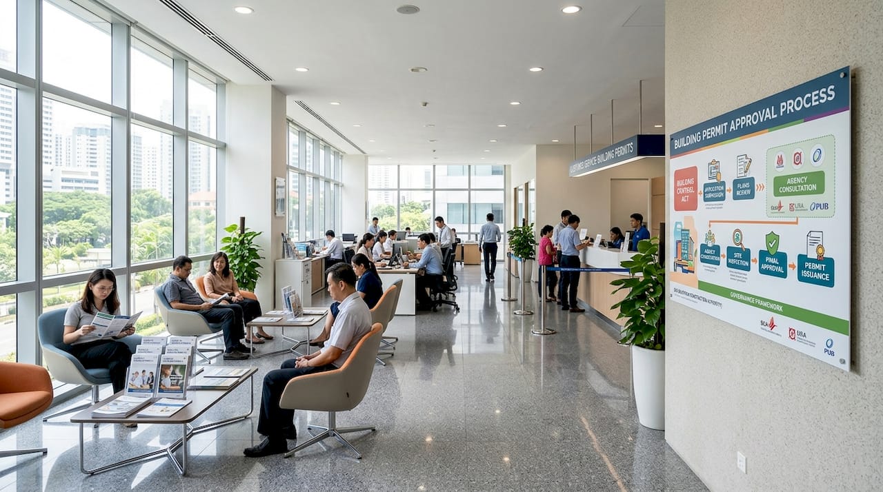 Singapore building permit office regulatory flowchart