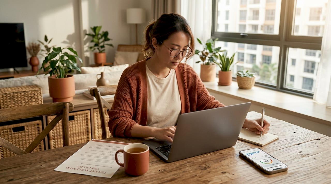 Landlord reviewing tenant screening applications
