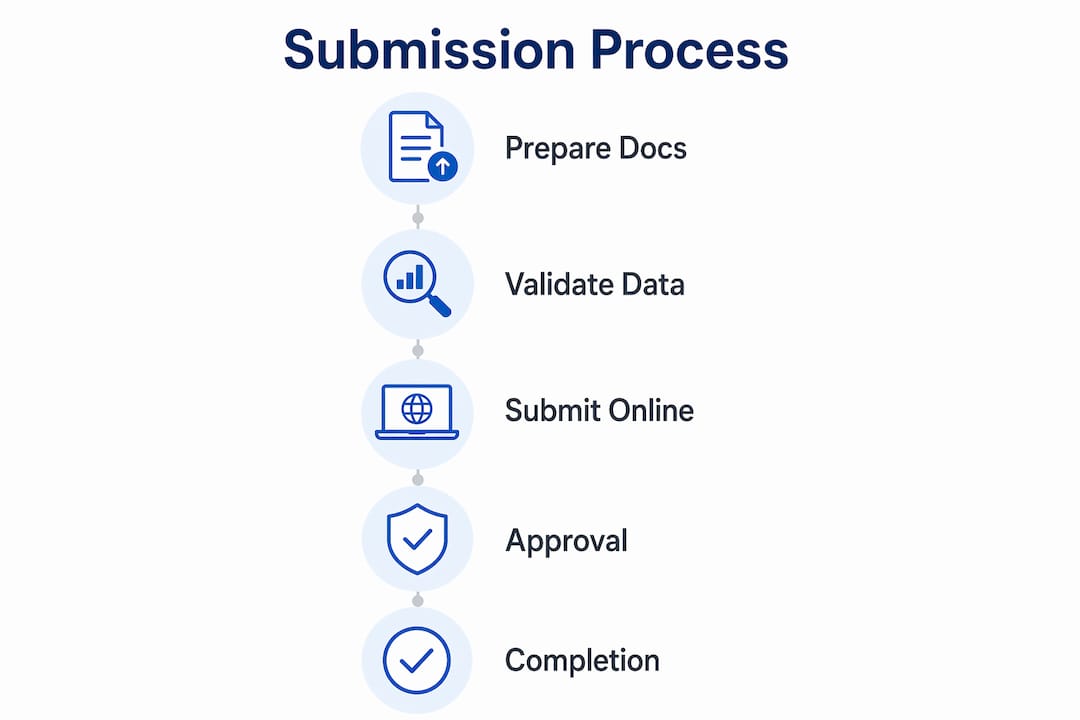 Project Submission Requirements Singapore: 2026 Guide Infographic outlining project submission steps