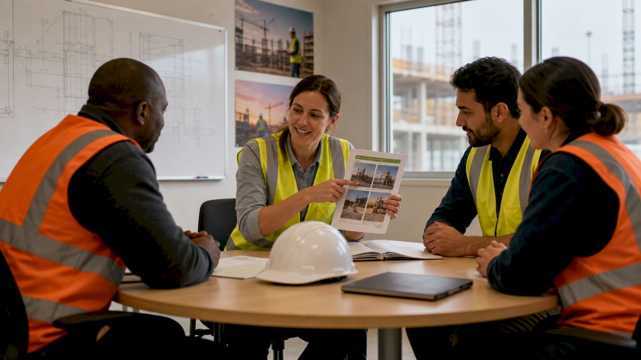 Onsite office meeting with safety committee members