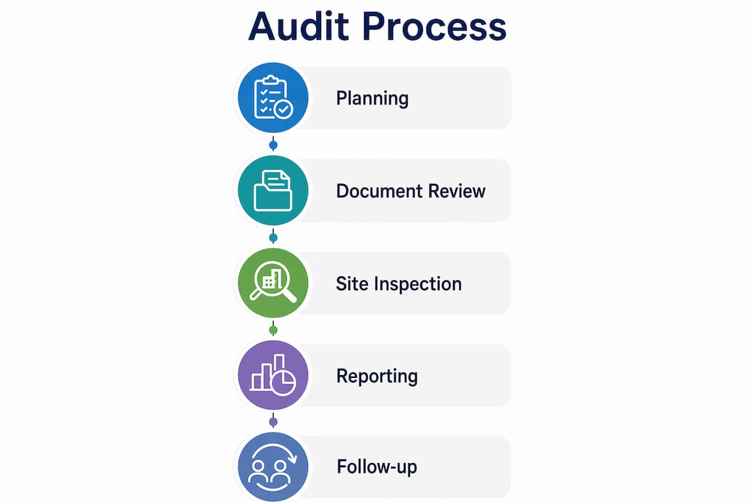 Infographic outlining construction environmental audit steps