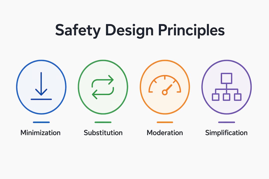 Design for Safety in 2026: A Construction Guide Infographic illustrating four safety design principles