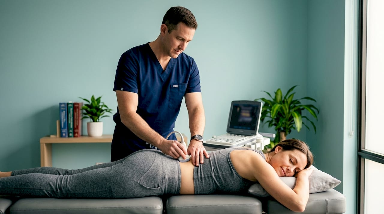 Ultrasound Doppler measuring back blood flow