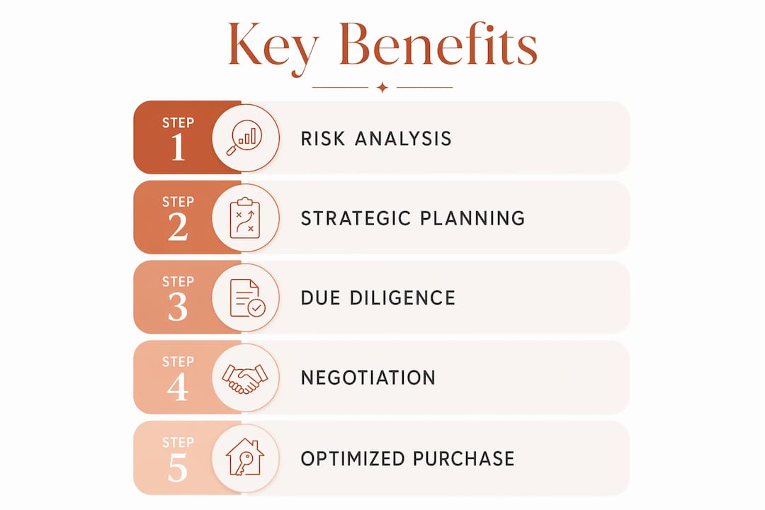 Infographic outlining key benefits of property consultants
