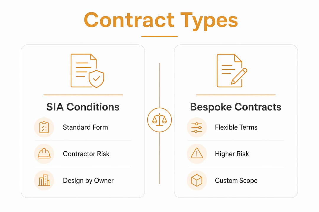 Infographic comparing building contract types
