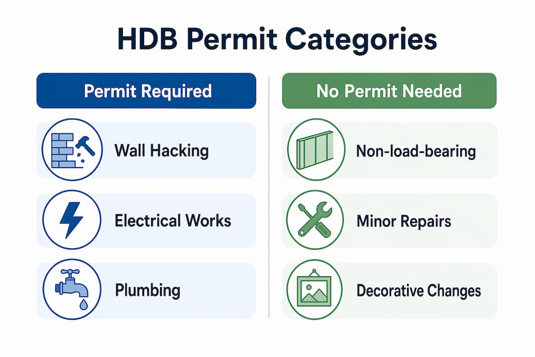 Infographic comparing HDB permit categories