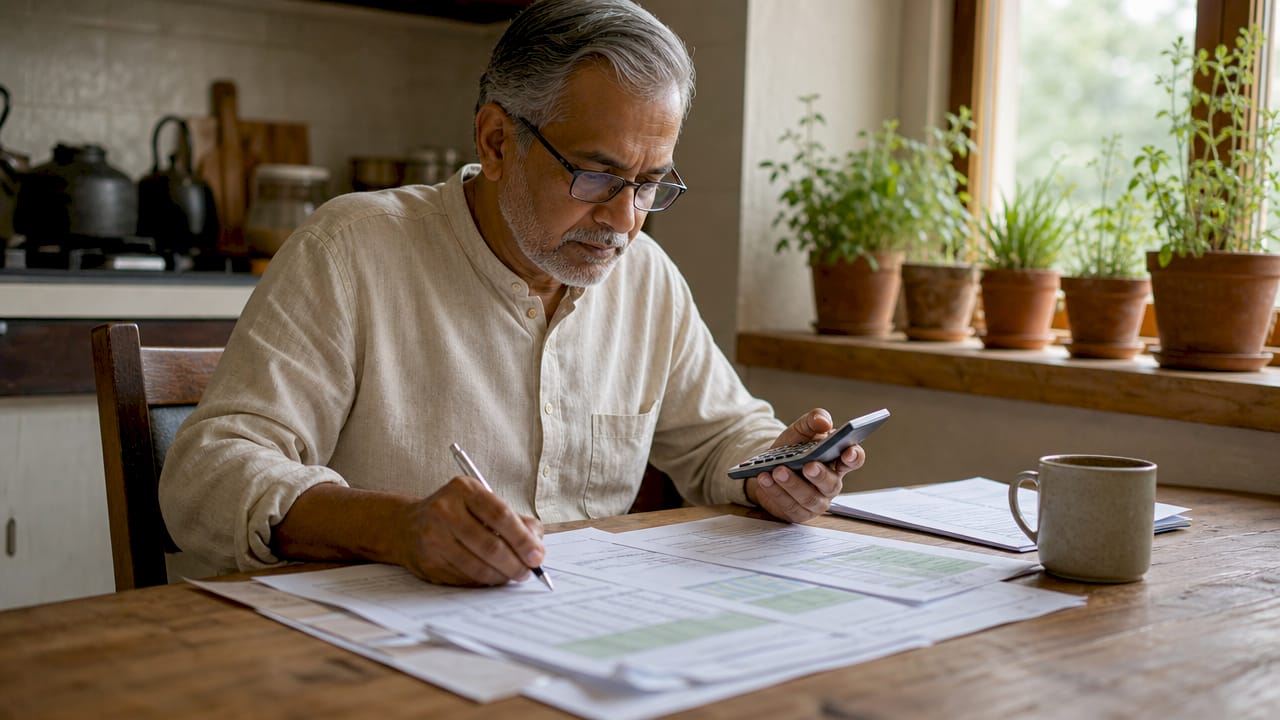 Hands calculating rental property returns