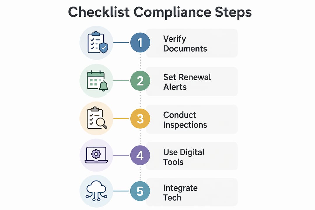 Infographic showing key subcontractor safety checklist steps