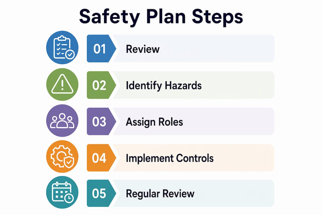 Infographic showing steps for creating safety plan