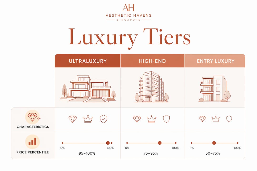 Infographic depicting luxury real estate tiers