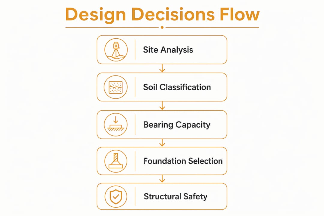 Infographic illustrating geotechnical data impact on design