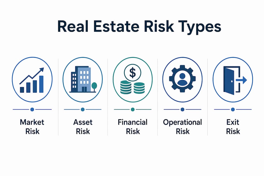 Infographic illustrating main real estate risk categories