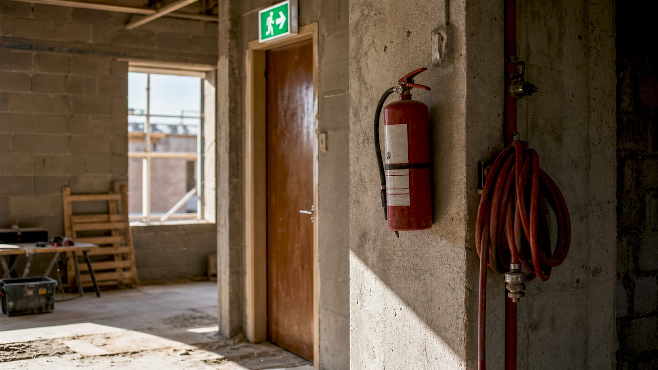 Why Fire Safety Regulations Matter in Construction Fire safety equipment at construction area