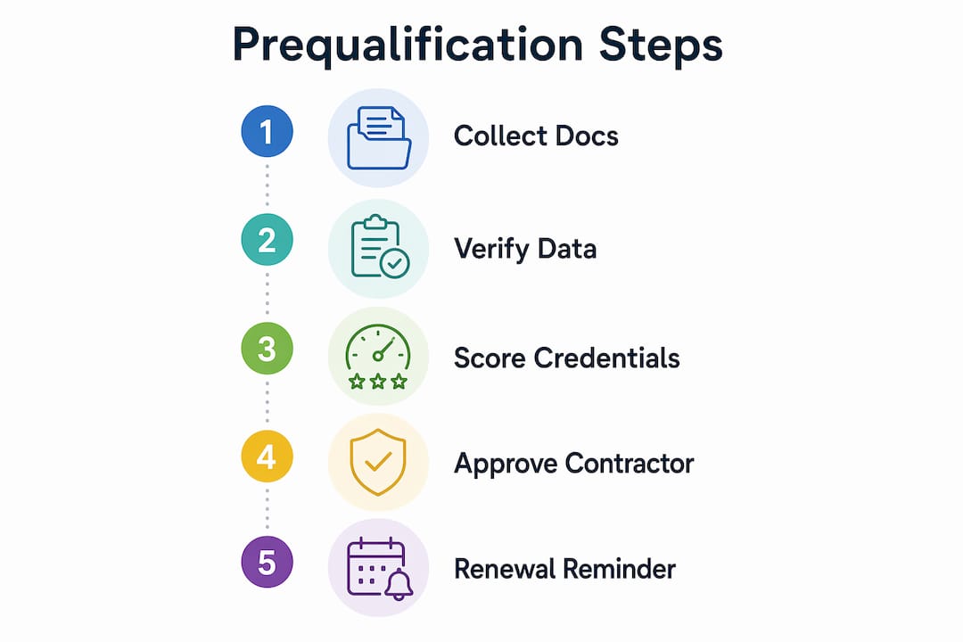 Infographic illustrating contractor prequalification steps