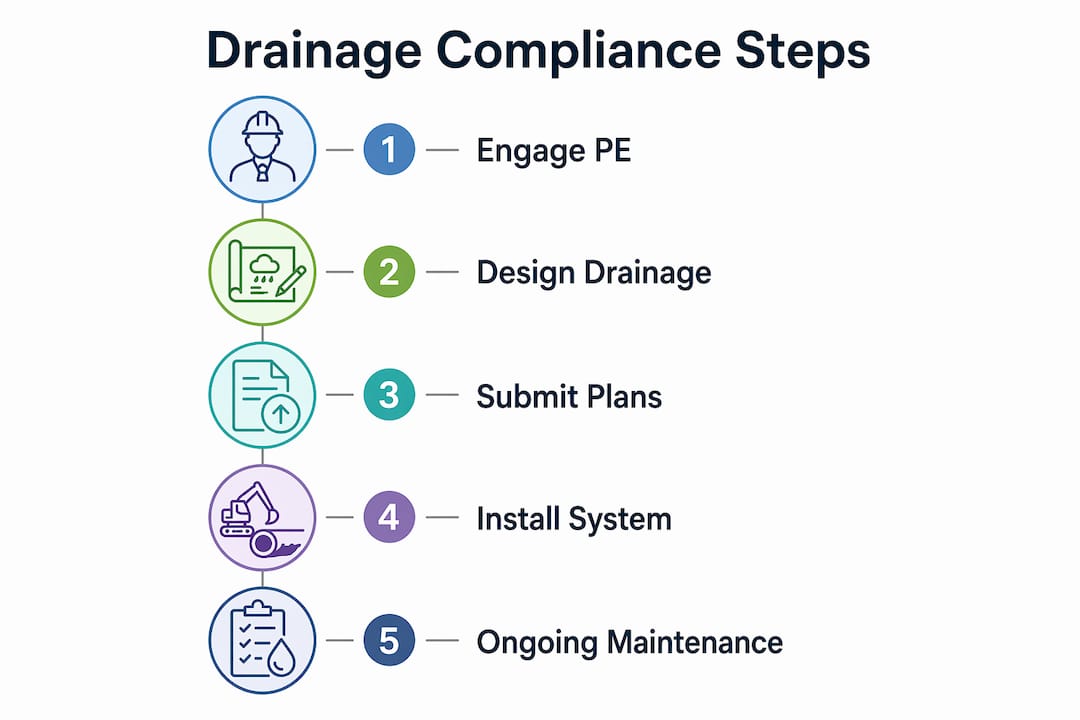 Pub Drainage Requirements in Singapore: 2026 Guide Infographic illustrating pub drainage compliance steps
