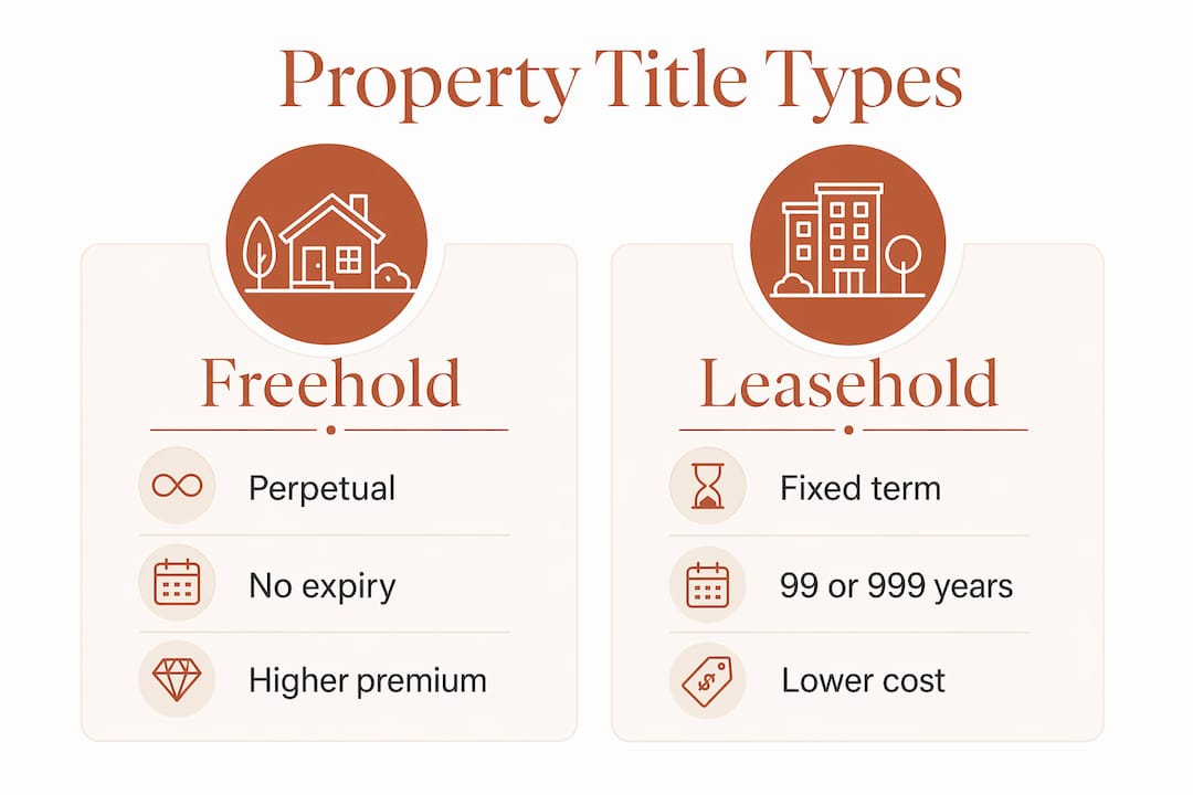 Infographic comparing freehold and leasehold property titles